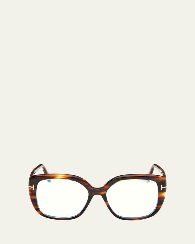 Square Blue Block Optical Frames